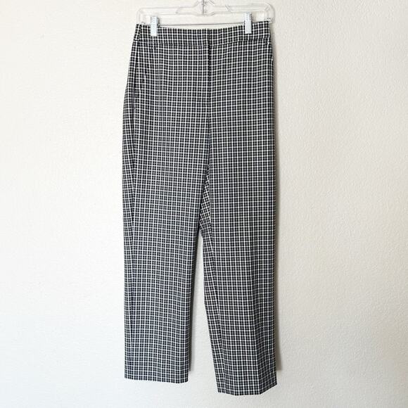 J. Crew Pants Women Pull-on Straight-leg Check Slim Fit Career Office Business 4 - Picture 1 of 7